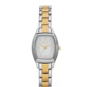 Relic By Fossil Womens Two Tone Stainless Steel Bracelet Watch Zr34501